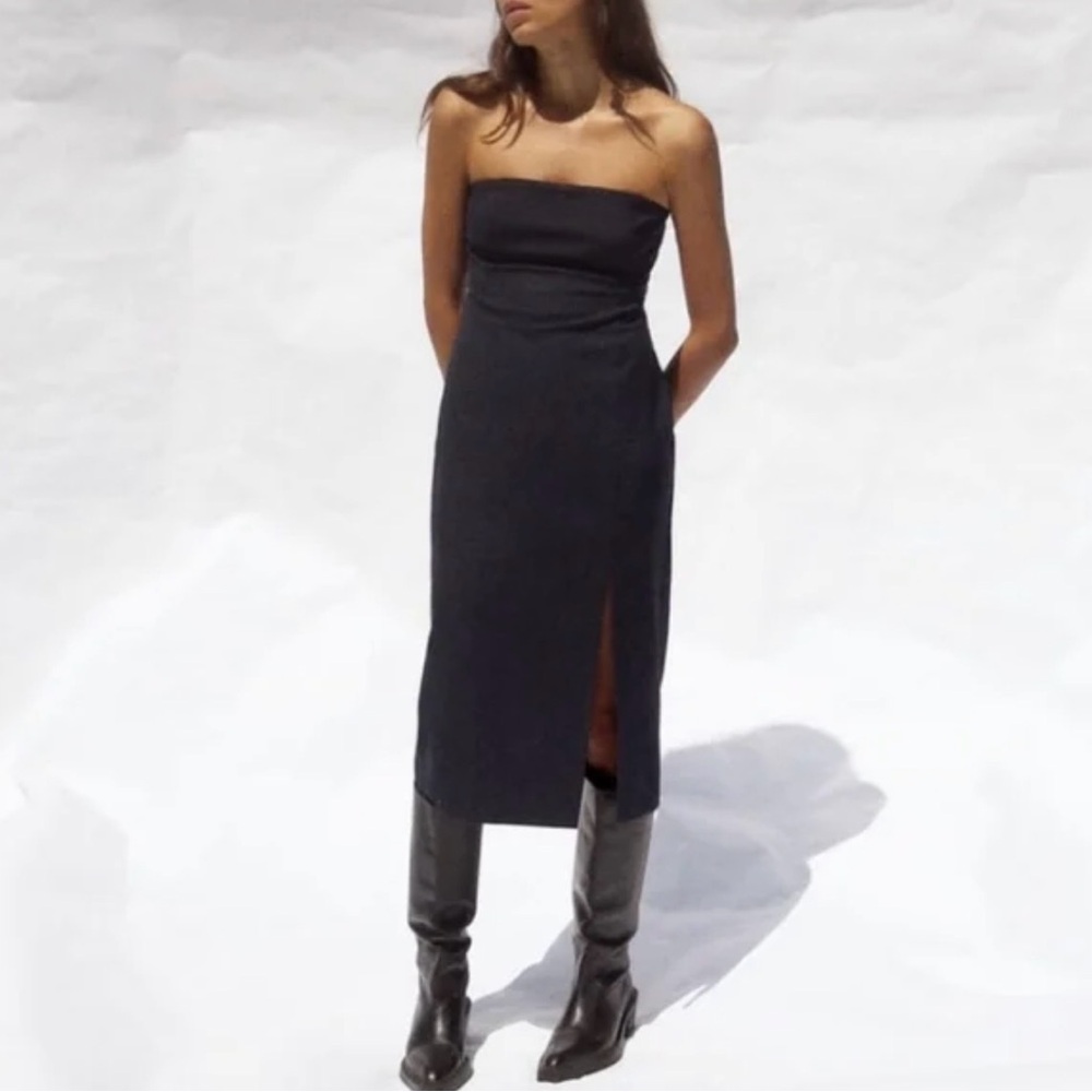 Pinstripe midi dress Zara